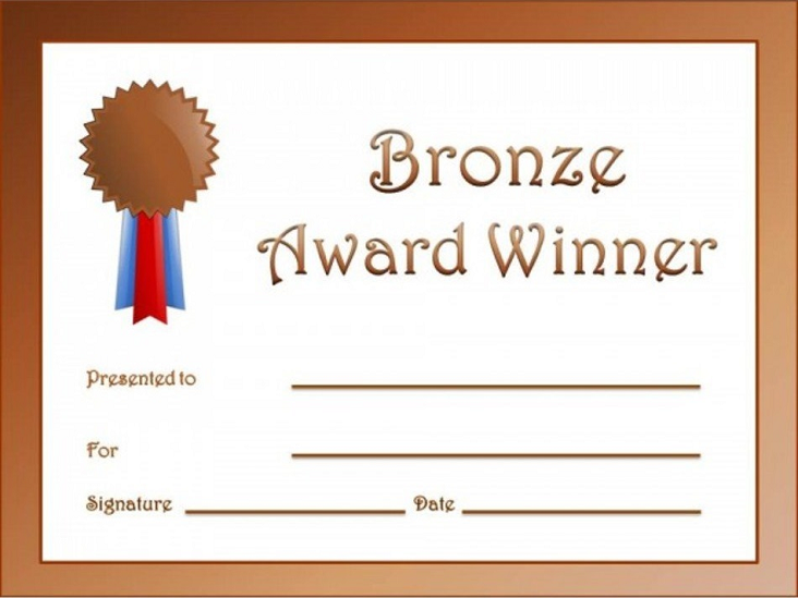 Bronze Certificate Design